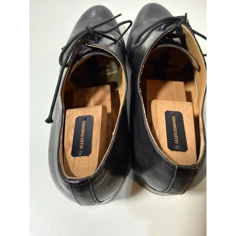 $1250 | RALPH LAUREN‎ PURPLE LABEL DELLER 12D D PLAIN TOE DERBY BLACK CALFSKIN